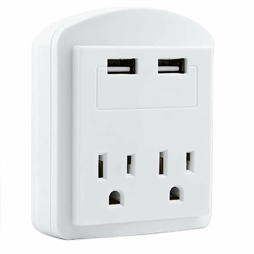 2Outlet Surge Protector Outlet Adapter 2.4A