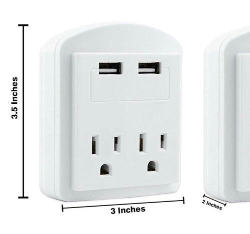 2Outlet Surge Protector Outlet Adapter 2.4A