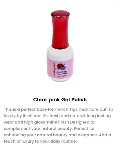 Brand : Lady Bug Clear Pink Gel Polish
