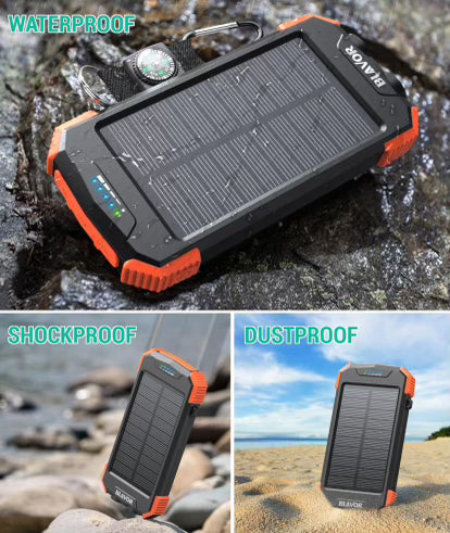 Wireless + Solar Portable Charger W/ Flashlight